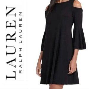 Lauren Ralph Lauren Black Off-Shoulder Dress, Size M